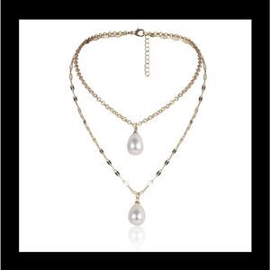 Two Strand Pearl Y Necklace